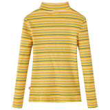 Vidaxl children's shirt with long sleeves 116 striped ocher -colored