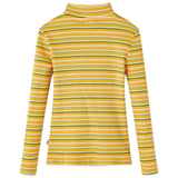 Vidaxl -Kinderhemd mit langen Ärmeln 140 Striped Ocker -Colored