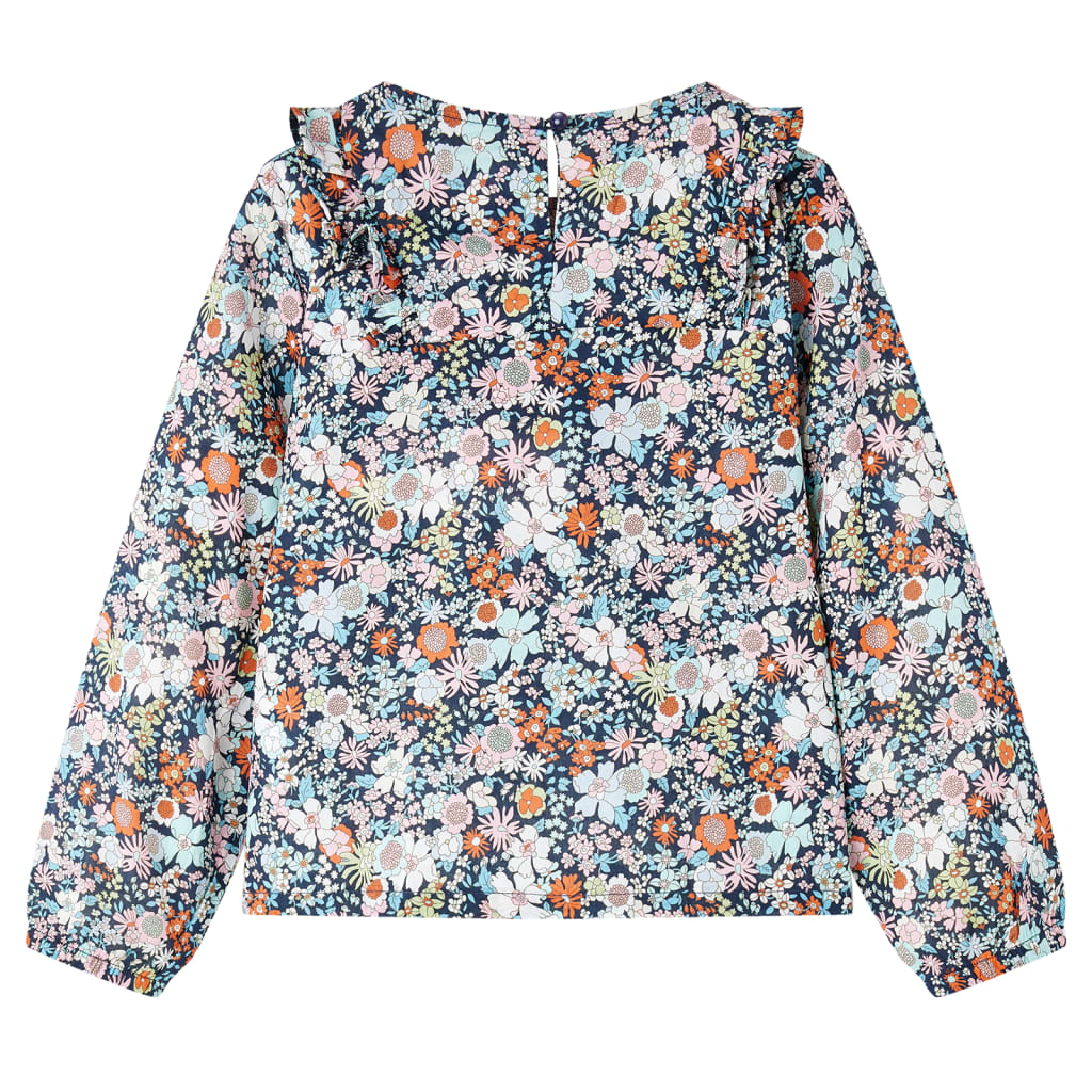 Camicia per bambini Vidaxl con maniche lunghe 140 blu scuro