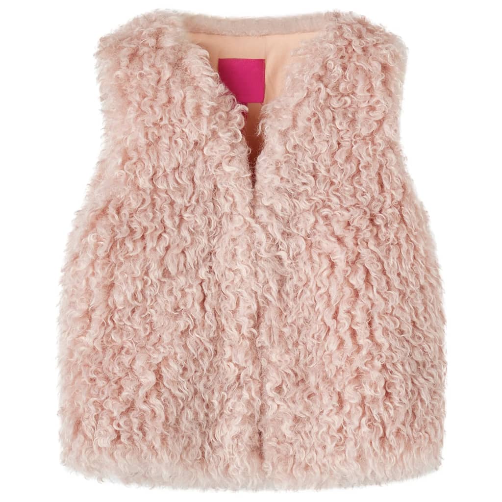 Vidaxl chaleco infantil piel artificial 92 rosa claro