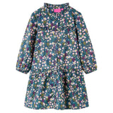 Vestido para niños de Vidaxl con mangas largas 92 azul oscuro