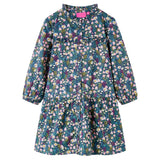 Vidaxl Kinderkleid mit langen Ärmeln 116 dunkelblau