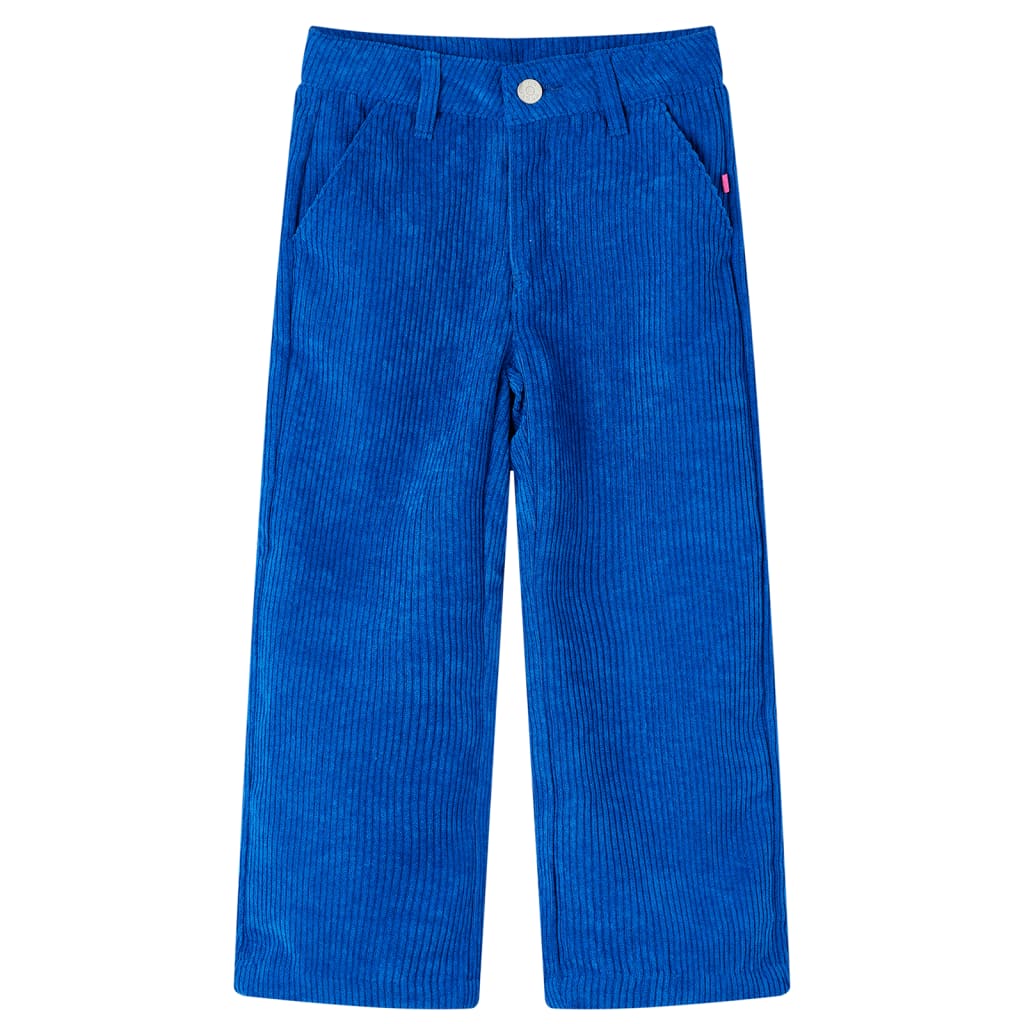 Vidaxl Kinderbroek 92 Rib Velvet Cobalt Blue