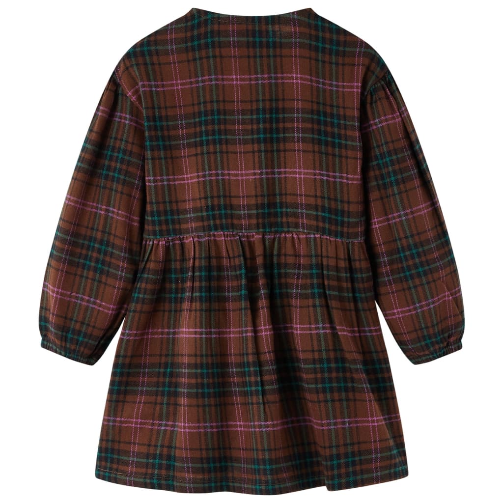 Vidaxl Children's dress with long sleeves 92 cognac colored