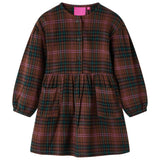 VidaXL children's dress with long sleeves 104 cognac colored