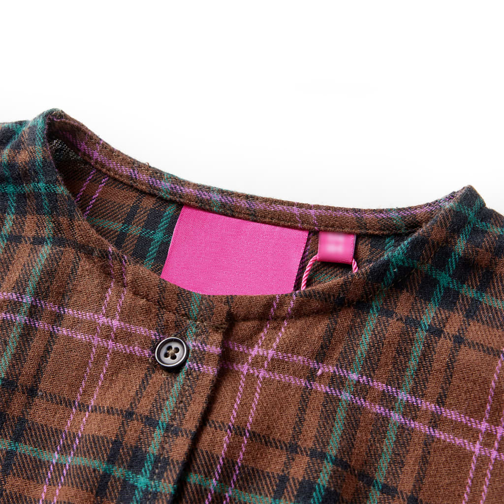 VidaXL children's dress with long sleeves 116 cognac colored