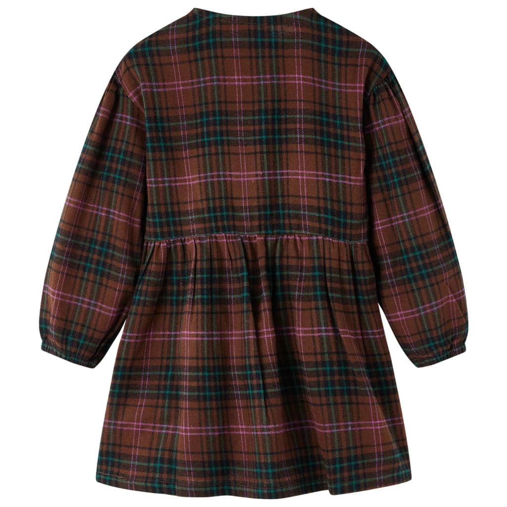 VidaXL children's dress with long sleeves 140 cognac colored