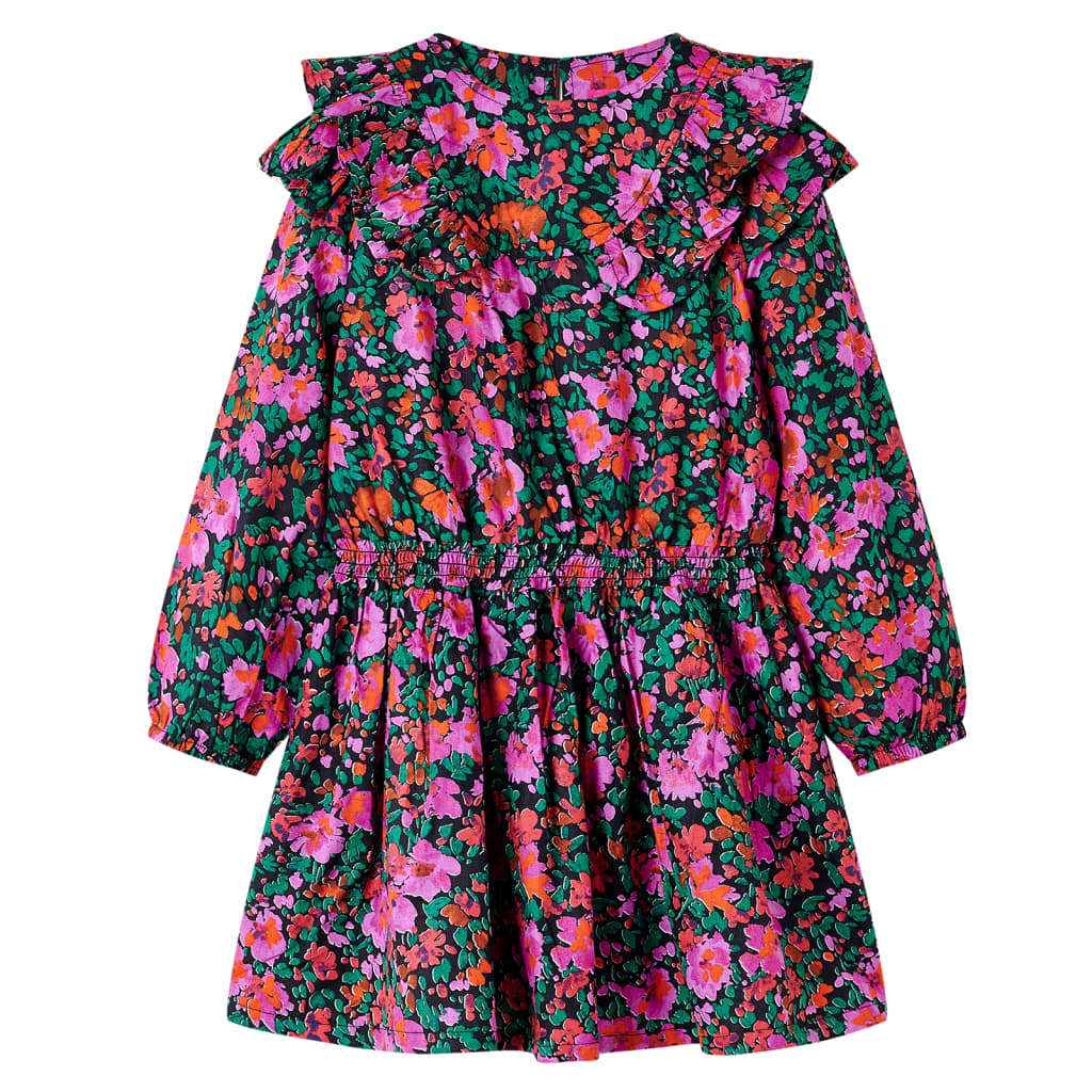 Vidaxl -Kinderkleid mit langen Ärmeln 104 hellrosa
