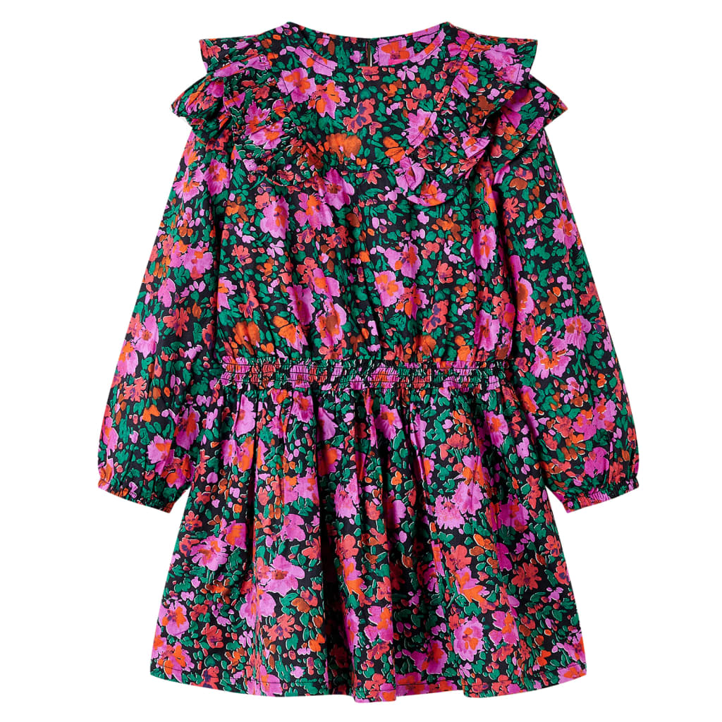 Vidaxl Kinderkleid mit langen Ärmeln 140 hellrosa