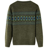 Vidaxl Kinderpullover gestrickt 116 Kakikentig