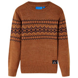Vidaxl Kinderpullover gestrickt 116 Cognac farbig