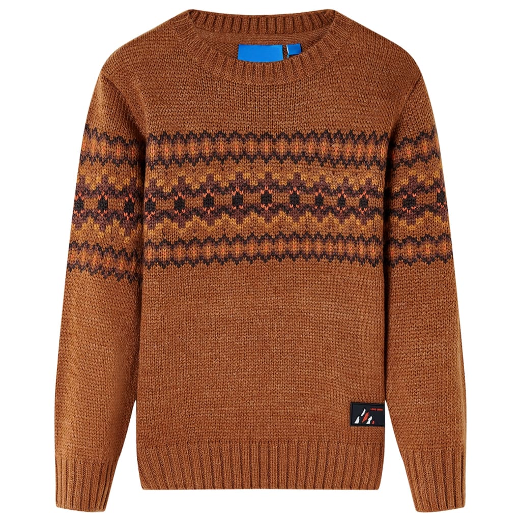 Vidaxl Séter para niños Knitt 128 Cognac Colored