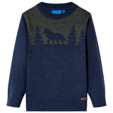 Vidaxl Kinderpullover gestrickt 104 Marineblau