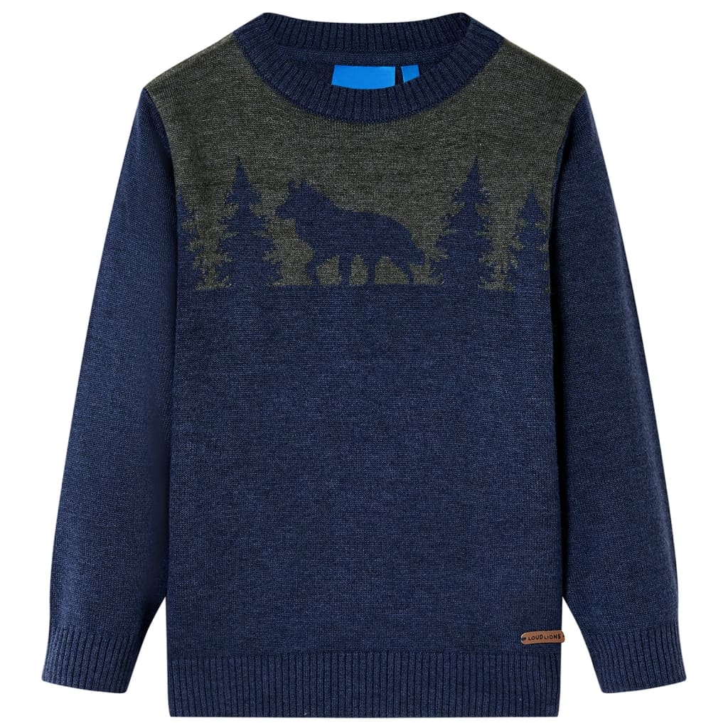 Vidaxl Kinderpullover gestrickt 116 Marineblau
