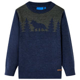 Vidaxl Kinderpullover gestrickt 116 Marineblau