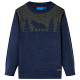 Vidaxl Kinderpullover gestrickt 128 Marineblau