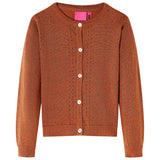 Vidaxl Kinderweste gestrickt 92 Cognac gefärbt