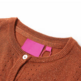 Vidaxl Kinderweste gestrickt 92 Cognac gefärbt