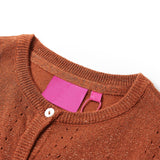 Vidaxl Children's vest knitted 140 cognac colored