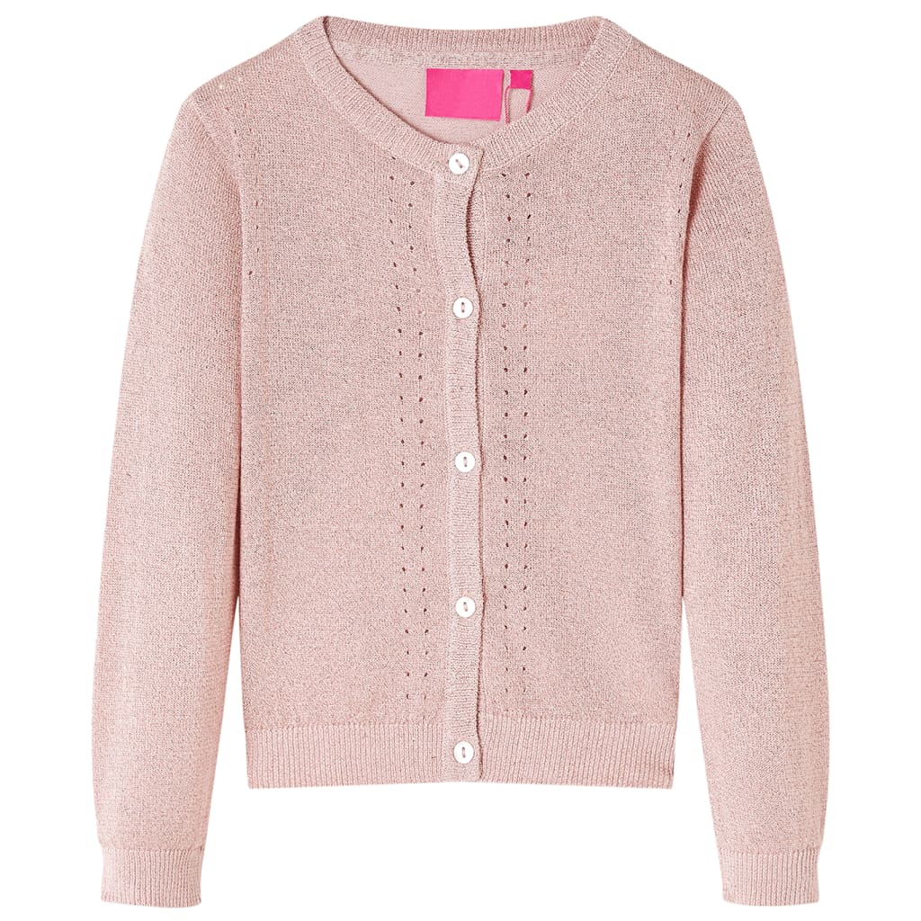 Vidaxl Kinderweste gestrickt 128 weiches Rosa