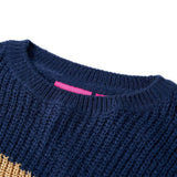 Vidaxl Kinderpullover gestrickt 104 Marineblau