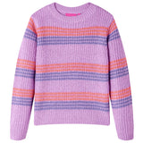 Vidaxl Children's sweater knitted with stripes 104 lilac and pink