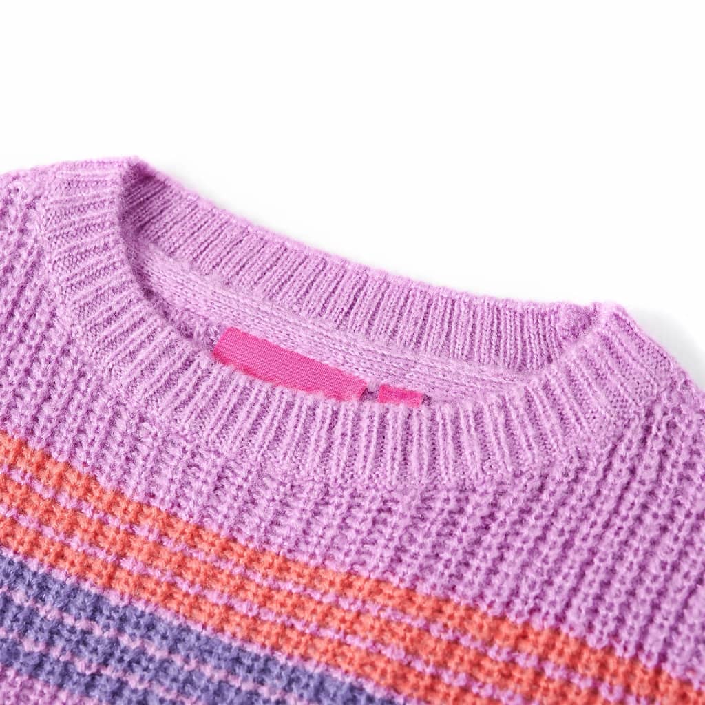 Vidaxl Children's sweater knitted with stripes 104 lilac and pink