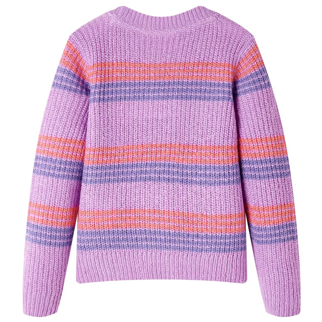 Pull pour enfants Vidaxl tricoté de rayures 140 lilas et rose