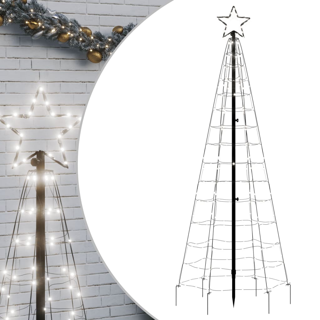 Cono de luz Vidaxl con alfileres de tierra 220 LED blanco frío 180 cm