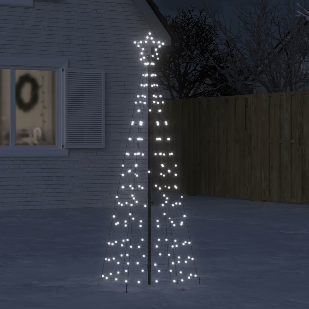 Cono de luz Vidaxl con alfileres de tierra 220 LED blanco frío 180 cm