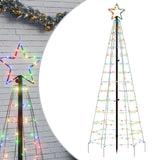 Vidaxl LED Christmas tree with spikes 220 LEDs colorful 180 cm