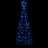 Cono de luz Vidaxl con alfileres de tierra 220 LED azul 180 cm