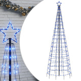 Cono de luz Vidaxl con alfileres de tierra 570 LED azules 300 cm