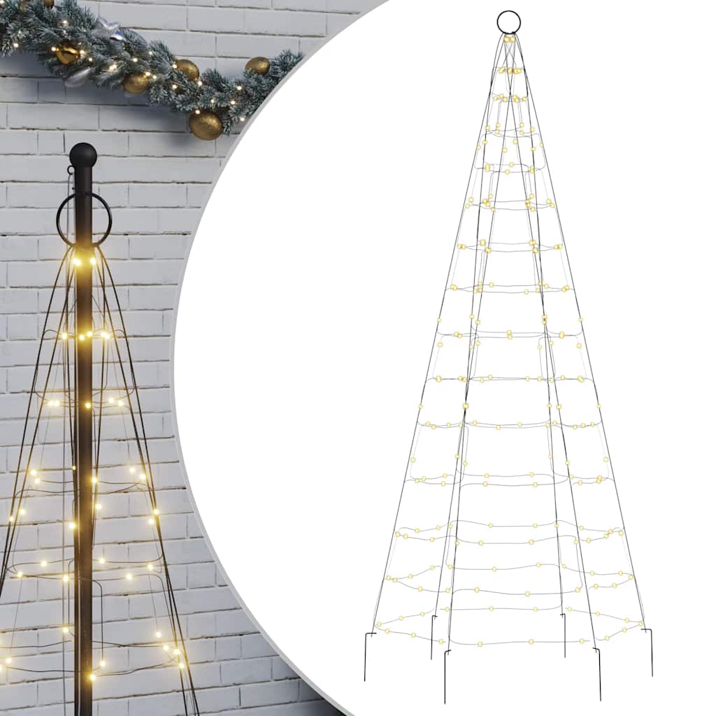 Vidaxl LED Christmas tree at Vlagmast 200 LEDs Warm White 180 cm