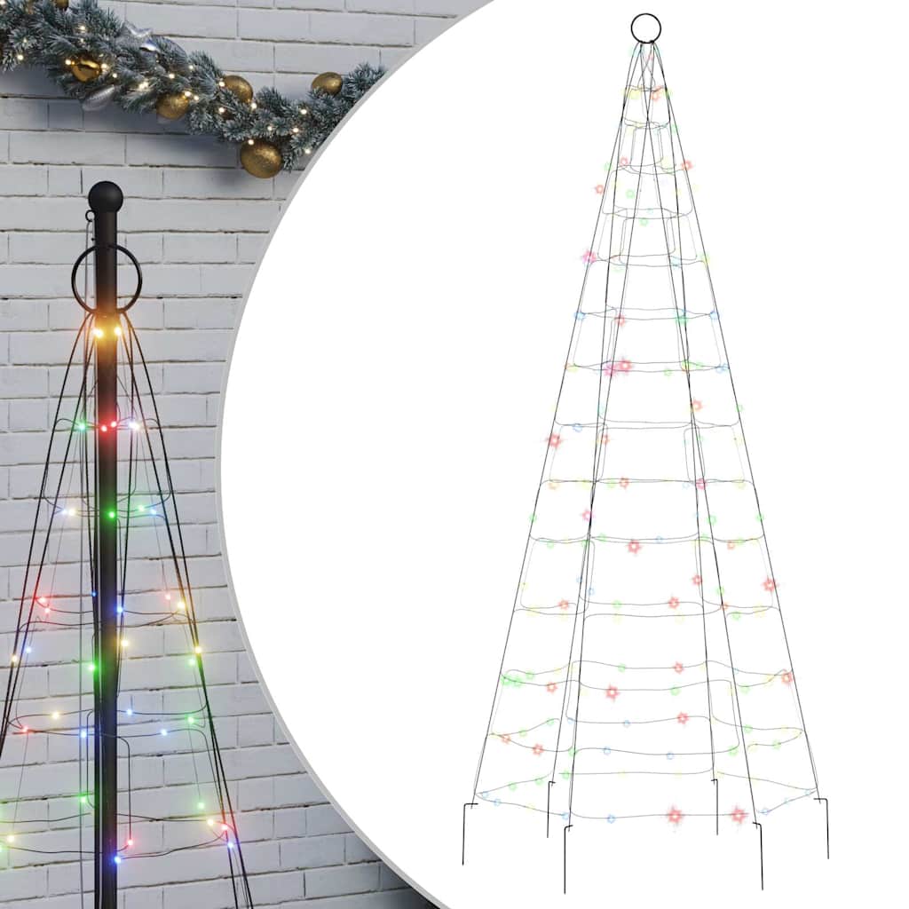Vidaxl LED Christmas tree on flagpole 200 LEDs colorful 180 cm