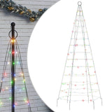 Vidaxl LED Christmas tree on flagpole 200 LEDs colorful 180 cm
