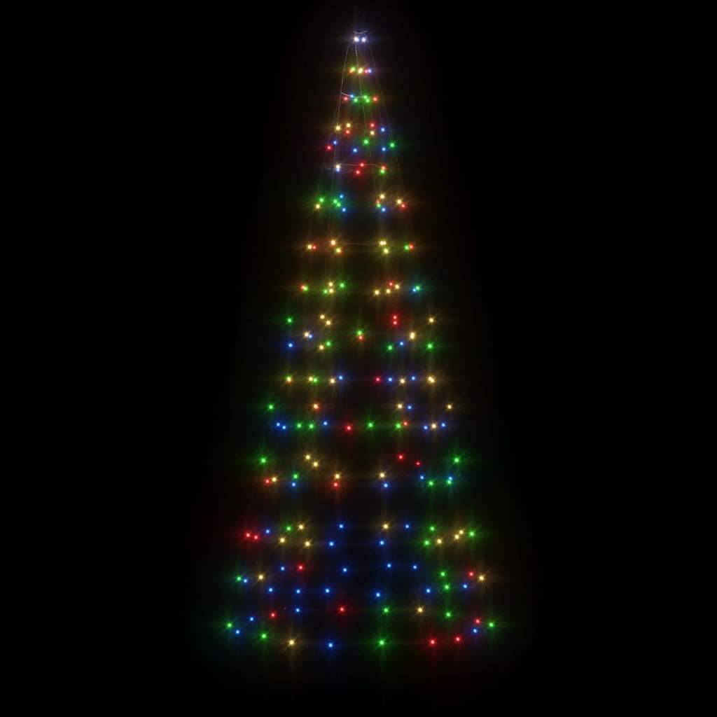 Vidaxl LED Christmas tree on flagpole 200 LEDs colorful 180 cm