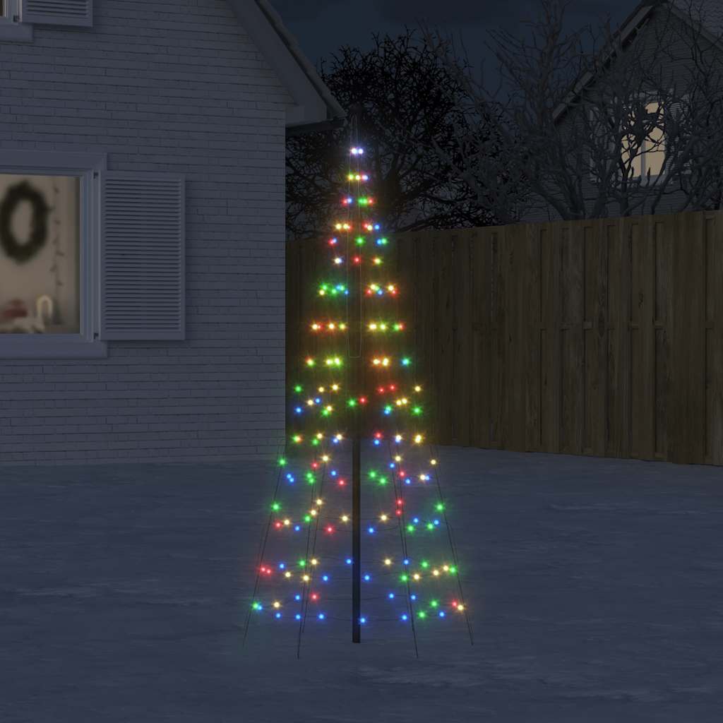 Vidaxl LED Christmas tree on flagpole 200 LEDs colorful 180 cm