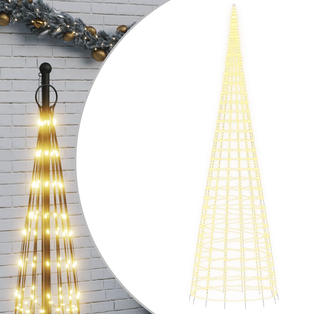 VIDAXL LED -Weihnachtsbaum am Flaggmast 3000 LEDs warmes Weiß 800 cm