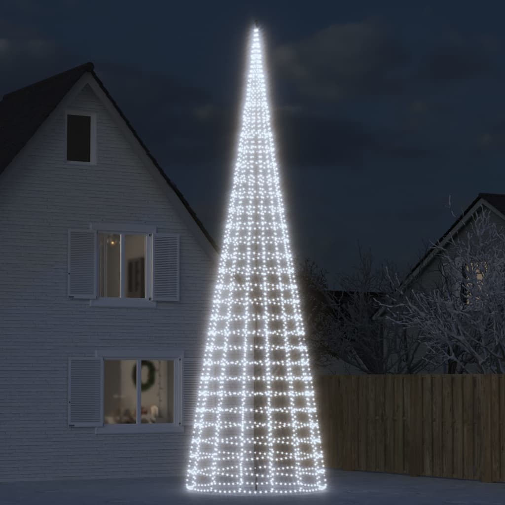 VidaXL LED Christmas tree on flagpole 3000 LEDs Cold White 800 cm