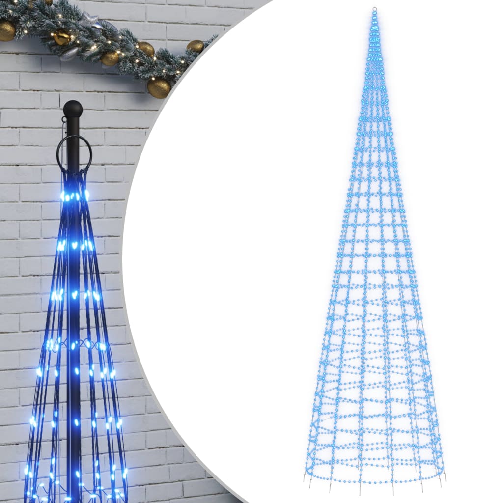 VidaXL LED Christmas tree on flagpole 3000 LEDs 800 cm blue