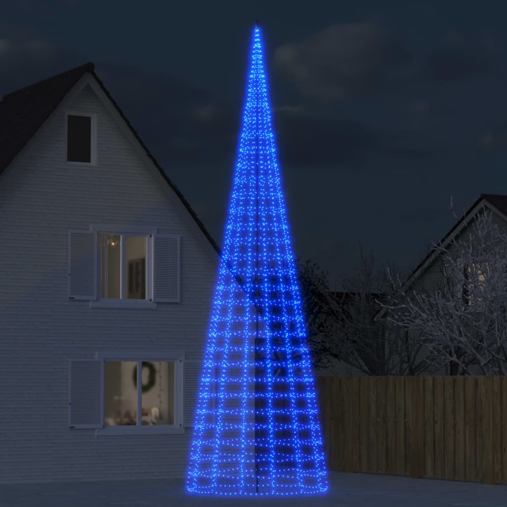 VidaXL LED Christmas tree on flagpole 3000 LEDs 800 cm blue