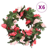 Vidaxl Christmas Garlands z kwiatami 6 St 250 cm Spring Rosé