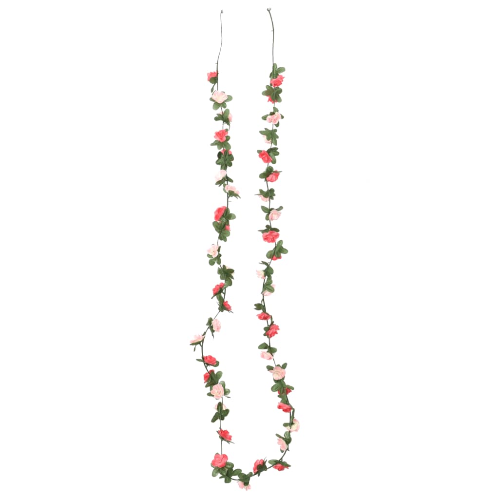 Vidaxl Christmas Garlands z kwiatami 6 St 250 cm Spring Rosé