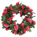 Vidaxl Chrëschtdag Garlands mat Blummen 6 st 7 250 cm Fréijoer rosa