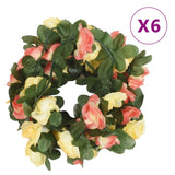 Vidaxl Christmas garlands with flowers 6 st 250 cm spring sunset red