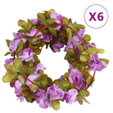 Vidaxl Weihnachtsgirlanden mit Blumen 6 ST 250 cm hellviolett