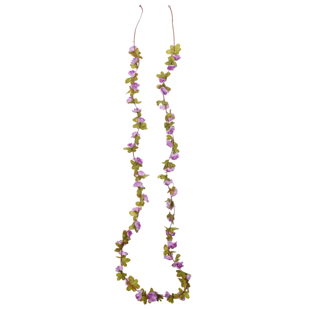 Vidaxl Weihnachtsgirlanden mit Blumen 6 ST 250 cm hellviolett