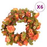 Vidaxl Weihnachtsgirlanden mit Blumen 6 St 250 cm Orange
