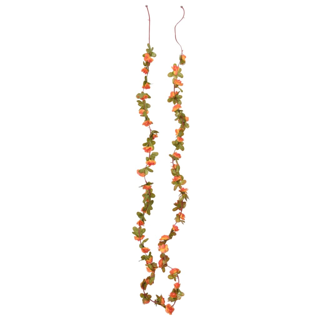 Vidaxl Weihnachtsgirlanden mit Blumen 6 St 250 cm Orange
